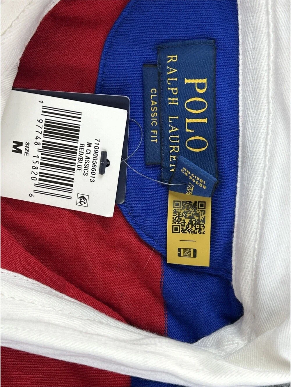Polo Ralph Lauren Men Rugby Shirt Long Sleeve Striped Size M